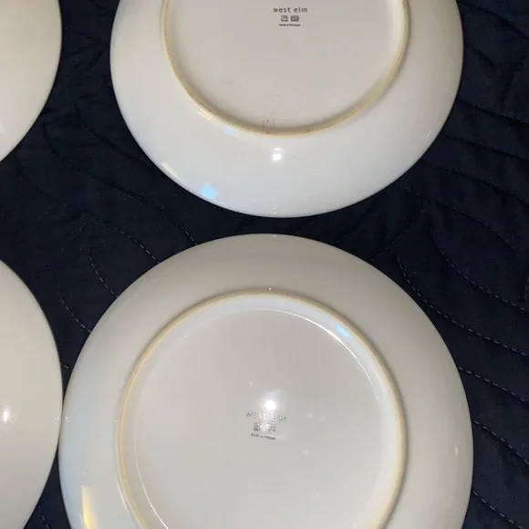 4 West Elm Light Blue Alta Organic Reactive Crackle Glaze Stoneware 8” Plates - Picture 14 of 15